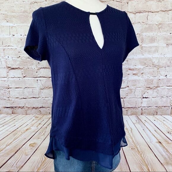 Anthropologie Deletta textured keyhole top - Picture 2 of 6